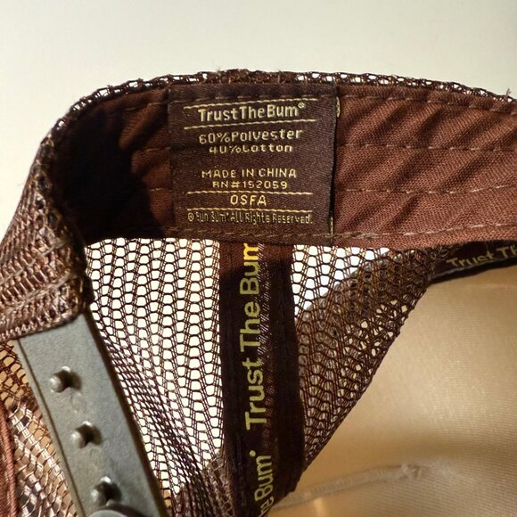 Brand new with tags Sun Bum Sonny white and brown trucker hat - Picture 8 of 8